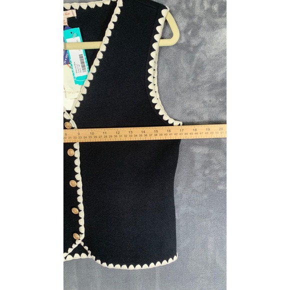 Skies Are Blue Black Scalloped Trim Vest and Skirt Set Womens Size SP - Picture 9 of 13